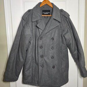 Cellangino Sports Collection Men's Wool Blend Peacoat size Large
